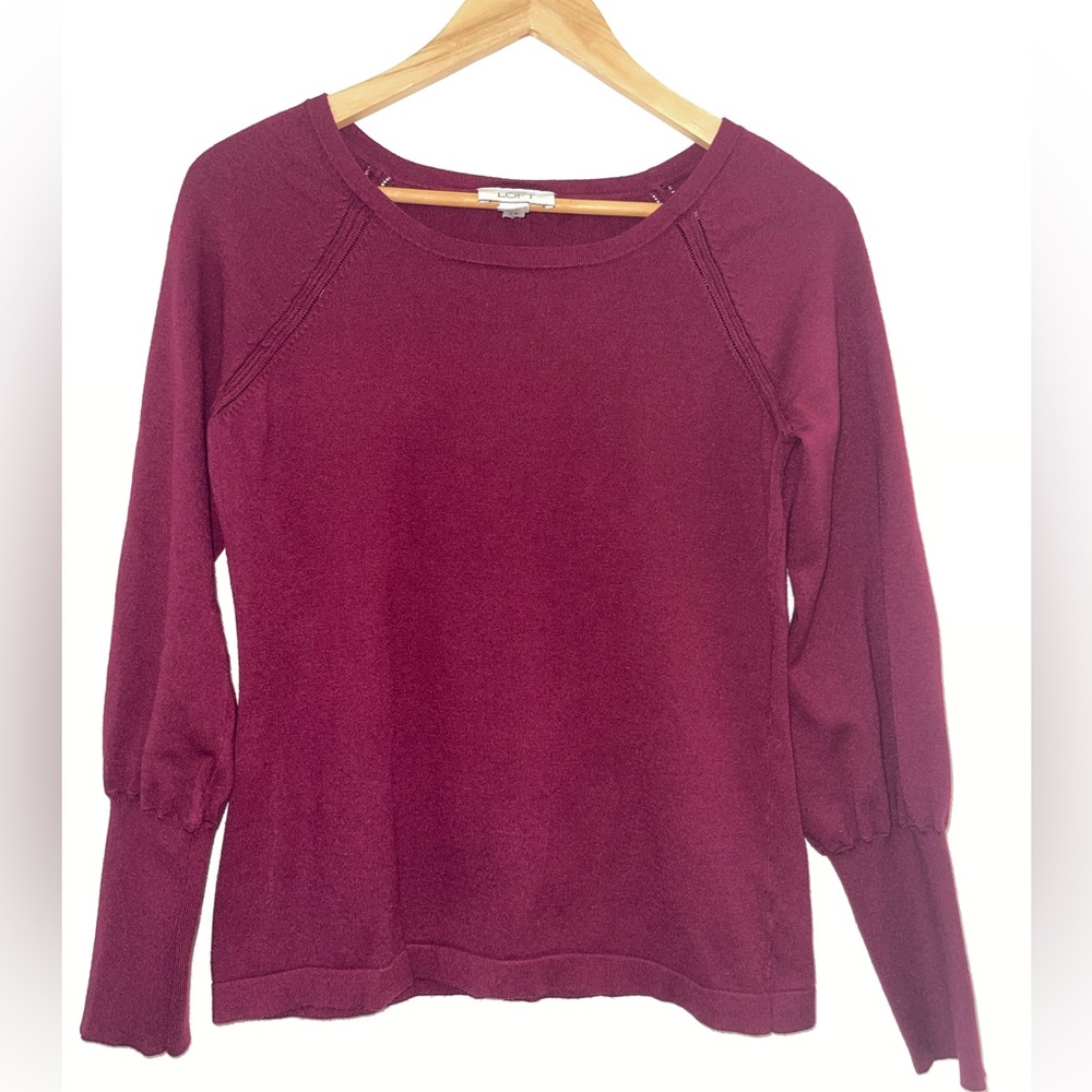 Ann Taylor LOFT burgundy pullover long sleeved size- Medium